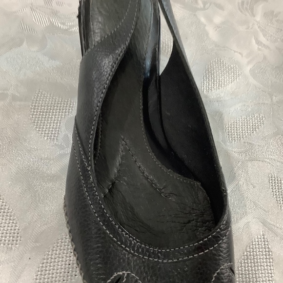 Nurture Black Leather Slingbacks Sz 9, Brazil - Picture 6 of 11